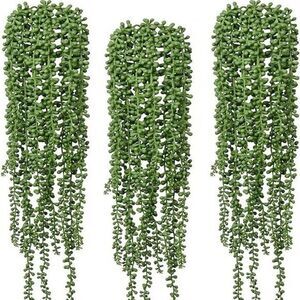 NEW 3pcs Artificial Fake String of Pearls Plant Faux Fake Hanging Succulents